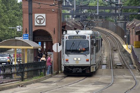 This LRV was leaving the Port Authority T Station while the operator ...