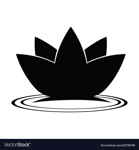 Lotus flower silhouette Royalty Free Vector Image