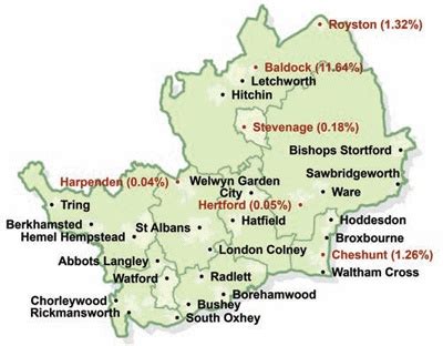 Hertfordshire county map form the Herts CC site | St albans, Hertfordshire, Stevenage