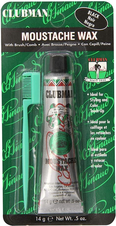 Amazon.com: Clubman Moustache Wax with Brush Comb - Neutral 14g ...