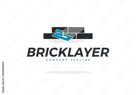 Bricklayer Vector Logo with Stucco Trowel Stock Vector | Adobe Stock