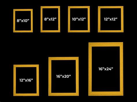 Standard Picture Frame Size Chart | Picture frame sizes, Standard ...