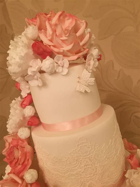 Floral swag Wedding cake - Mel's Amazing Cakes