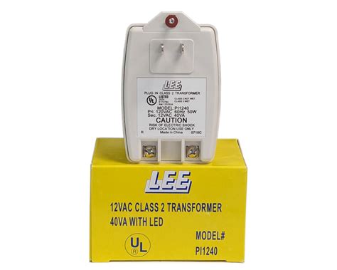 Compact and efficient 12V plug-in AC transformer.