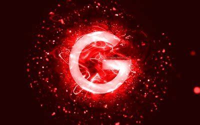 Download wallpapers Google red logo, 4k, red neon lights, creative, red abstract background ...