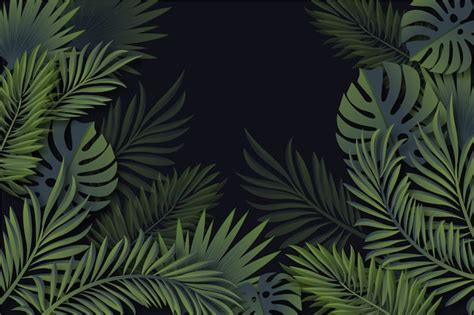 Free Vector | Realistic tropical leaves wallpaper