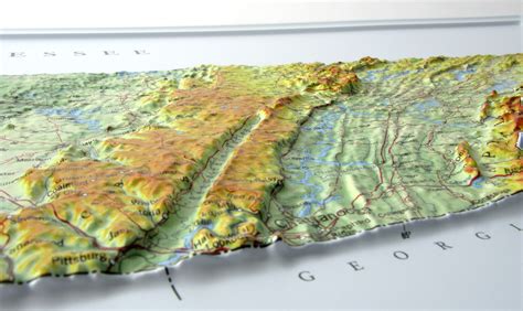 Tennessee Raised Relief 3D map – RaisedRelief.com