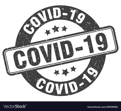 Covid-19 stamp label round grunge sign Royalty Free Vector