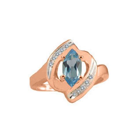 Blue Topaz Rings Blue Topaz Gemstone Diamond Ring in White Rose Yellow Gold Silver, December ...