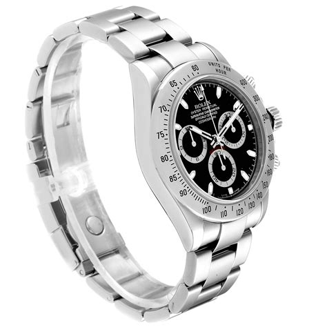 Rolex Daytona Black Dial Chronograph Stainless Steel Mens Watch 116520 ...