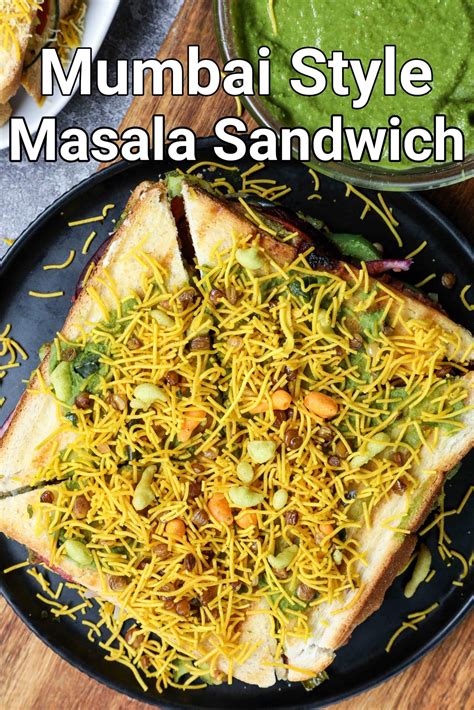 masala sandwich recipe | mumbai masala toast sandwich Vegetarian Snacks Recipes, Veg Recipes ...