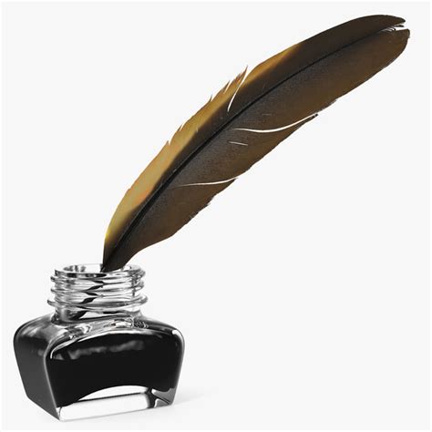 Quill dark feather ink 3D model - TurboSquid 1428968