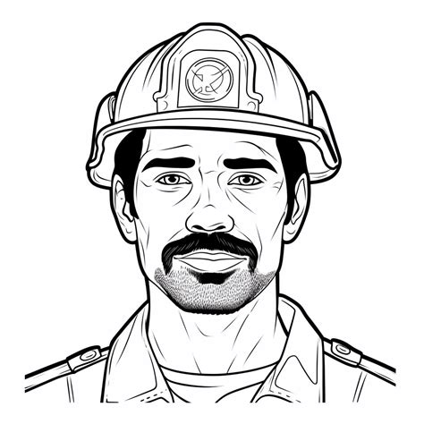 Firefighter Helmet Coloring - Coloring Page