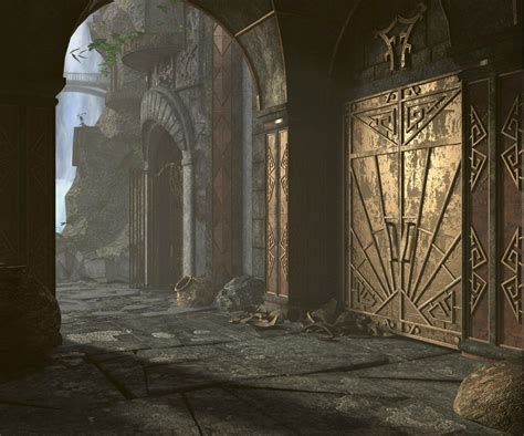 Entrance to the Dwemer Ruins 3D Rendering | Dwarf aesthetic, Elder ...