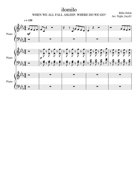 ilomilo Sheet music for Piano | Download free in PDF or MIDI | Musescore.com