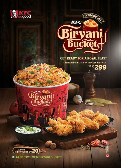 KFC Biryani Bucket on Behance Food Menu Design, Food Graphic Design ...