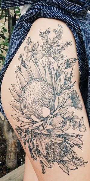 native australian plants | Tumblr | Native tattoos, Wildflower tattoo, Floral tattoo sleeve