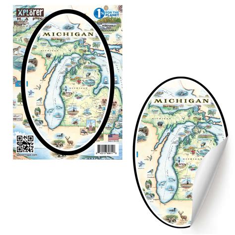 Michigan State Map Sticker | Xplorer Maps