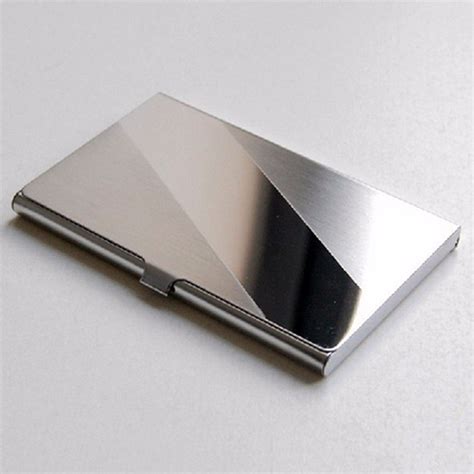 Stainless Steel Business ID Credit Card Holder Name Card Wallet Metal ...