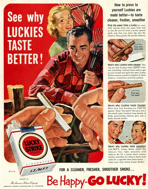 "Be Happy, Go Lucky!" – The Appeal of Vintage Lucky Strike Tobacco Ads ...