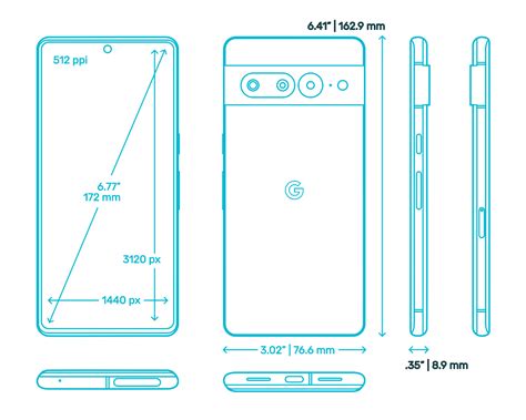 Google Pixel 7 Pro Dimensions & Drawings | Dimensions.com