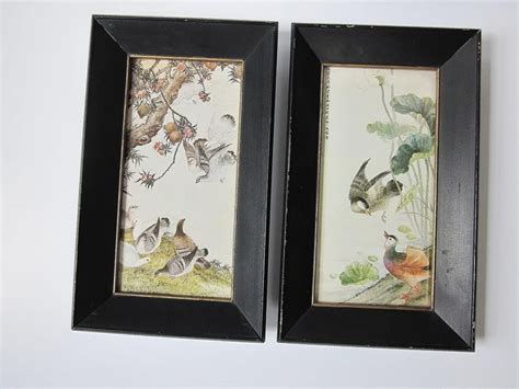 Framed Asian Birds Litho Art Prints Vintage Franklin Picture image 0 ...