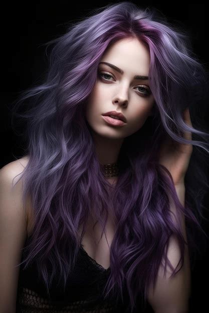 Premium AI Image | Purple hair color that is purple and has a lot of ...