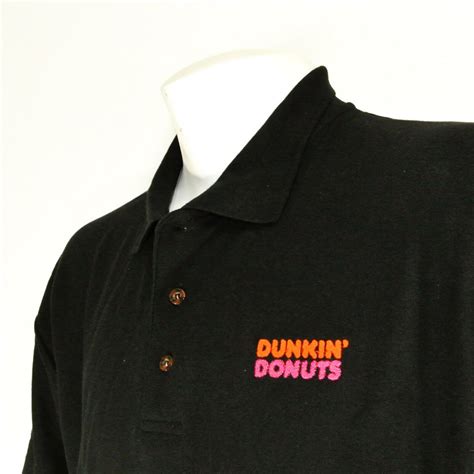 DUNKIN' DONUTS Employee Uniform Polo Shirt Black Size XL NEW