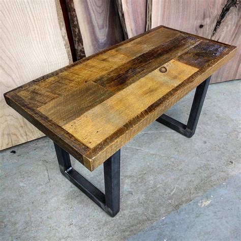 Rustic coffee table with industrial steel legs by barnboardstore.com ...