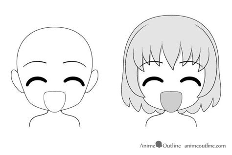 Anime chibi happy facial expression drawing | Anime face drawing ...