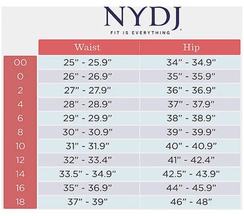 NYDJ Size Chart – Adornments & Creative Clothing