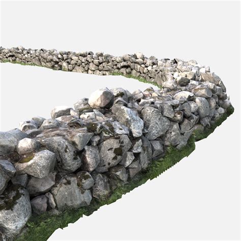 Low Poly Modular PBR Cobblestone Wall 3D asset | CGTrader