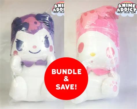 SANRIO MY MELODY & Kuromi Melty Super Large Plush Bundle 50cm Toreba ...