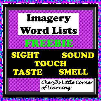 Imagery Word List by Cheryl's Little Corner of Learning | TpT