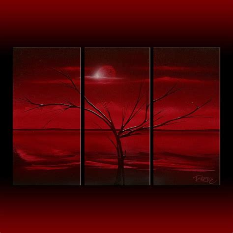 Red abstract Theo Dapore red landscape black red art original | Red ...