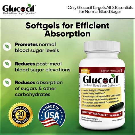 Glucocil The Total Blood Sugar Optimizer 60 Softgels