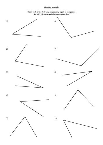 Bisecting an Angle worksheet | Teaching Resources