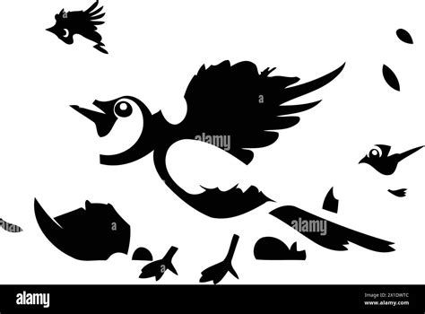 Blue jay bird and two birds. Vector illustration in cartoon style Stock ...