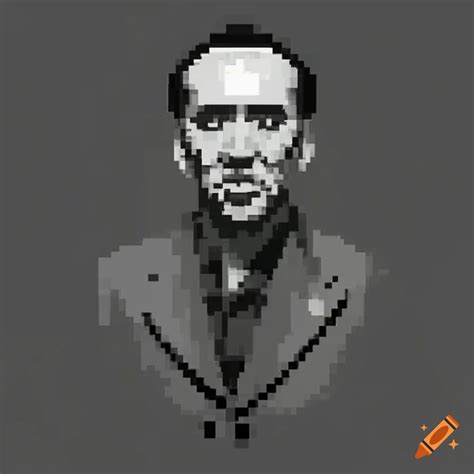 Pixelated video game character resembling nicholas cage on Craiyon