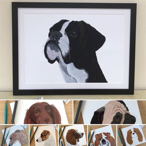 dog art prints 'choice of eight designs' by bird | notonthehighstreet.com