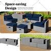 Costway 8pcs Patio Rattan Furniture Set Storage Waterproof Cover Navy ...