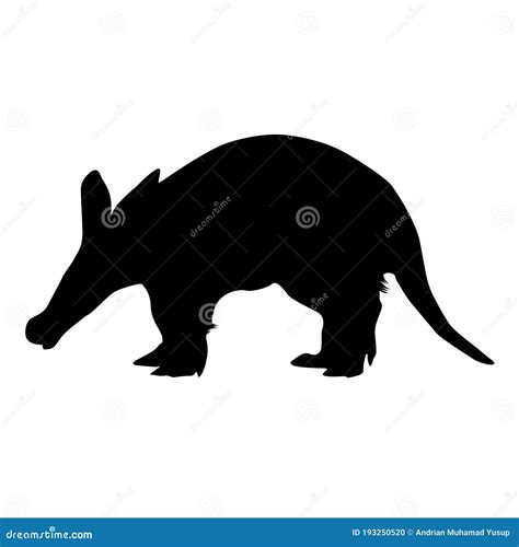 Aardvark Silhouette Isolated On White Vector Illustration | CartoonDealer.com #193250520