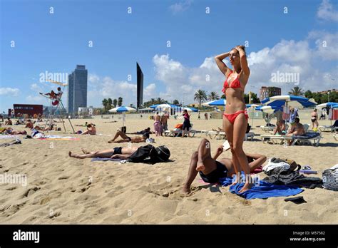 Barcelona, Catalonia. Spain. Barceloneta beach Stock Photo - Alamy