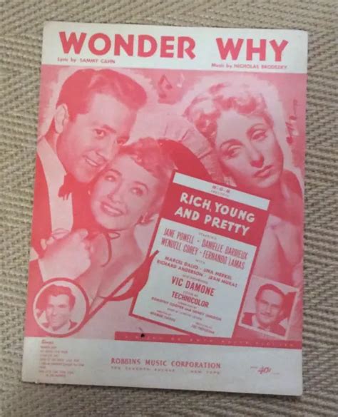 VINTAGE PIANO SHEET Music: Wonder Why 1950 $5.00 - PicClick