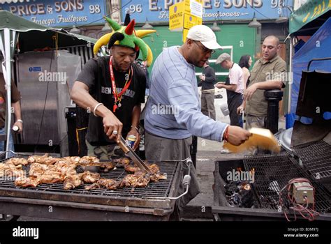 Caribbean food at Notting Hill Carnival 2008 Stock Photo - Alamy