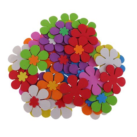 Satın alın 40 Pieces Mixed Colors Flowers Foam Stickers 6cm Kids DIY ...