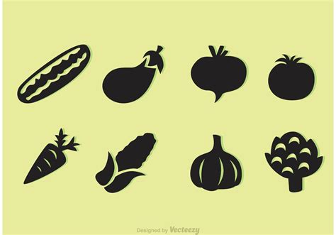 Vegetable Silhouette Vector Art, Icons, and Graphics for Free Download