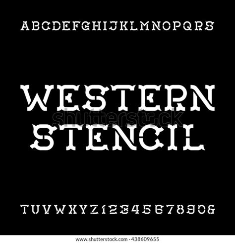 Western Stencil Alphabet Vector Font Vintage Stock Vector (Royalty Free ...