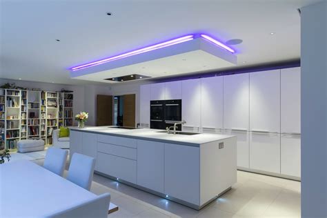 An interesting feature of this kitchen is the individually designed suspended ceiling above the ...