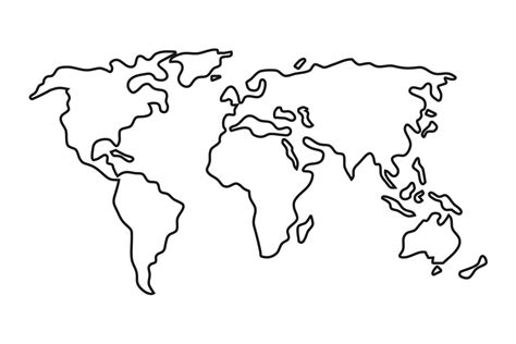 Download Simple world map in flat style isolated on white background. Vector illustration. for ...